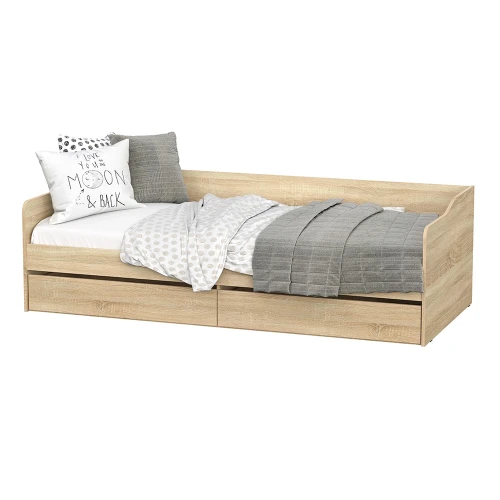 Кровать КР 1 с основанием и матрасом Софт, дуб сонома