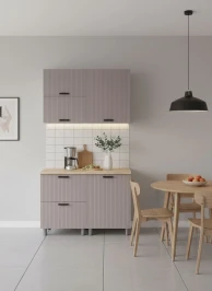 Готовая кухня МК Аленушка 1,2м с ящ.в 2 Лотос Кашемир,скоба антрацит,сонома