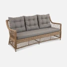 Диван Impero 3ps американский орех из искусственного ротанга