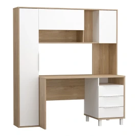 Стол рабочий Комфорт 12.95 N, Дуб сонома, Белый