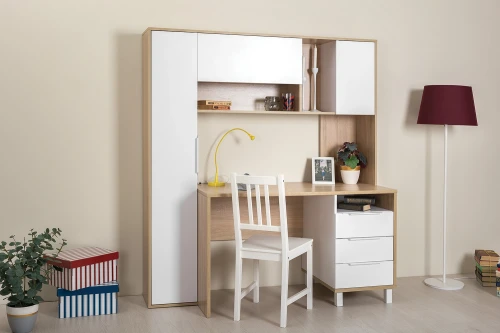 Стол рабочий Комфорт 12.95 N, Дуб сонома, Белый