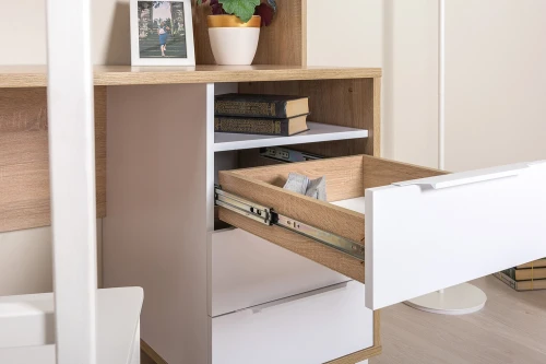 Стол рабочий Комфорт 12.95 N, Дуб сонома, Белый