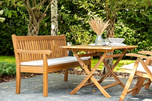 Обеденный комплект из акации KARO со скамьей  Joygarden