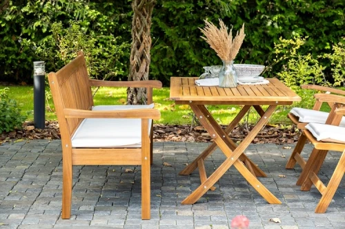 Обеденный комплект из акации KARO со скамьей  Joygarden