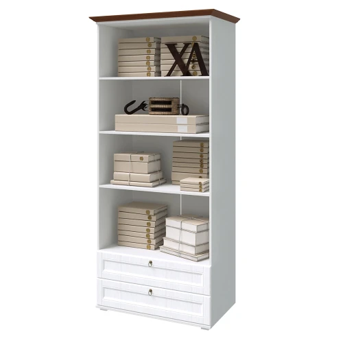 Шкаф двухстворчатый со стеклом Валенсия, Белый