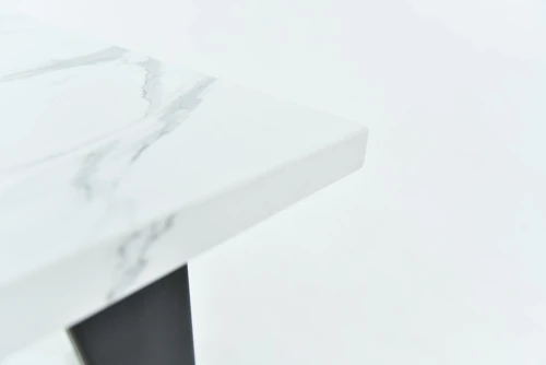 Стол Родос, Черный матовый Муар/Камень белый