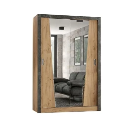 Шкаф-купе Соренто, Дуб крафт, Бетон темный