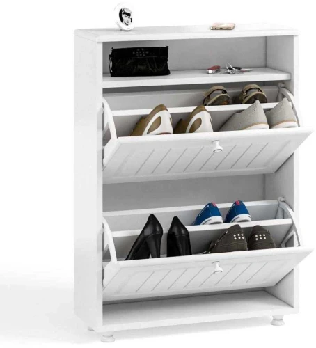 Тумба под обувь 2-х секционная Монако МН-23 белое дерево