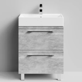 Тумба Мальта 60 напольный, ящики, Горный камень ПВХ 57807 Vodok с раковиной в комплекте