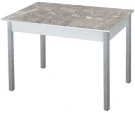 Альфа фотопечать стол обеденный раздвижной / серый мрамор/бетон белый/металлик Альфа фотопечать стол обеденный раздвижной / серый мрамор/бетон белый/металлик