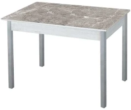 Альфа фотопечать стол обеденный раздвижной / серый мрамор/бетон белый/металлик