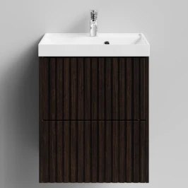 Тумба Тач 50 подвесной, Палисандр ПВХ 43101 Vodok с раковиной в комплекте