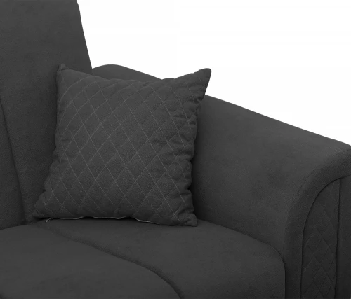 Диван прямой, книжка "Стамбул" флок черный, 120 ППУ+НПБ