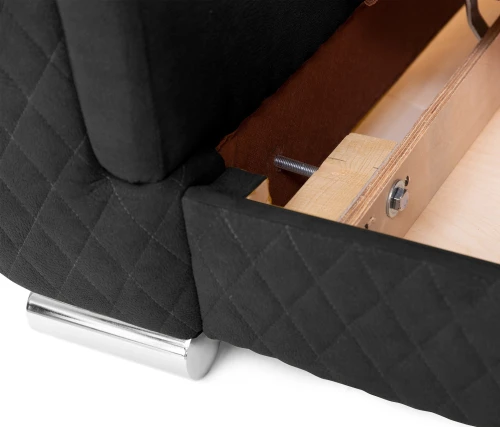 Диван прямой, книжка "Стамбул" флок черный, 120 ППУ+НПБ