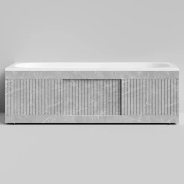 Экран-купе Тач 1700, 3 раздвижные двери, Мрамор Белый софт тач 4044-2