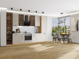 Кухонный гарнитур Фрейм-06 Cream Silk-Дуб Вотан