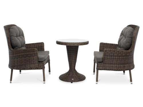 "Алиса" кофейный комплект из искусственного ротанга, цвет коричневый