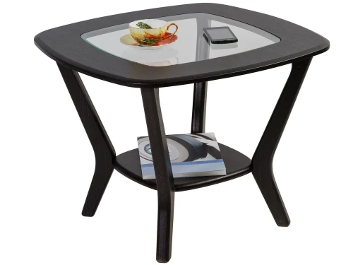 Стол журнальный Мельбурн со стеклом венге/венге