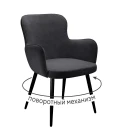 Стул DikLine 503 поворотный TW11 серый, ножки черные