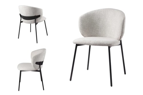 Стул БЕЛЛА, цвет H-06 Бежевый, велюр / черный каркас