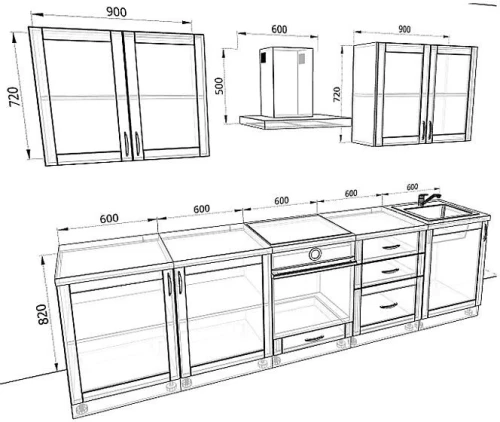 Кухня Базис Nicole-Wood Комплектация 2