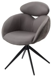Стул ГУННАР (GUNNAR) 360 град, цвет СЕРЫЙ VEGA-88 / MIAMI-459, ткань / ЧЕРНЫЙ каркас, ®DISAUR