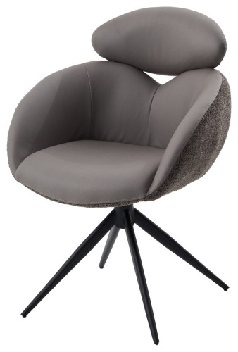 Стул ГУННАР (GUNNAR) 360 град, цвет СЕРЫЙ VEGA-88 / MIAMI-459, ткань / ЧЕРНЫЙ каркас, ®DISAUR