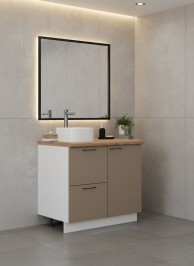 ВГ 900 Крем/Белый гладкий Арника РМ (со столешницей) в.2