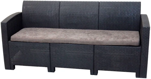 Диван трехместный b:rattan Arizona, антрацит (3-х местная подушка)