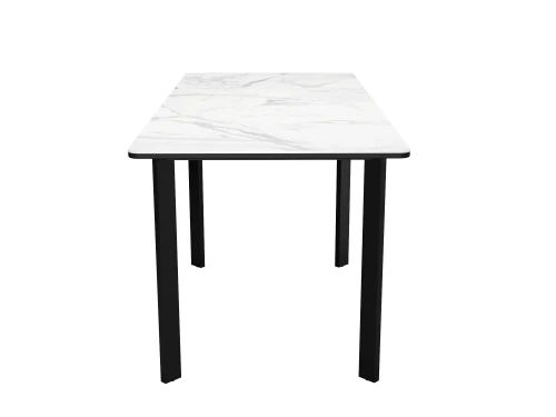 Стол DikLine LK110 Керамика Белый мрамор/подстолье черное/опоры черные
