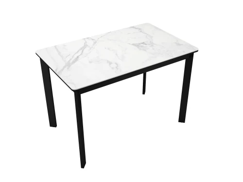 Стол DikLine LK110 Керамика Белый мрамор/подстолье черное/опоры черные