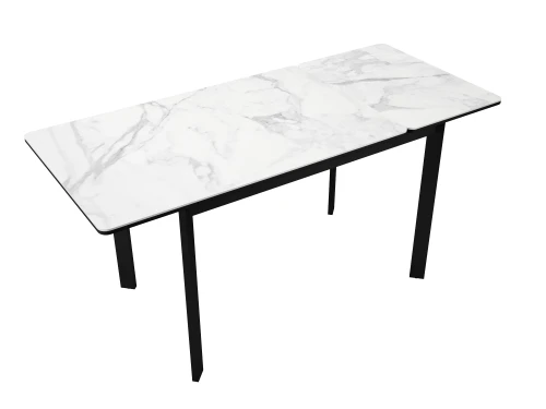 Стол DikLine LK110 Керамика Белый мрамор/подстолье черное/опоры черные