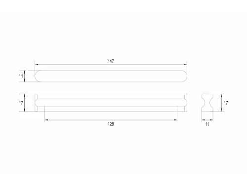 Ручка скоба мебельная VOLNA RS065SC.4 Матовый Хром 147*11*17