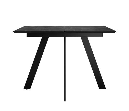 Стол DikLine DKD120, керамика 120(160)х80, мрамор черный матовый, опоры черные (2 уп.)