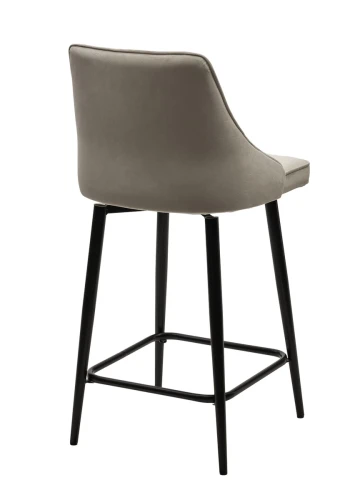 Полубарный стул ПАРКЕР 360 град. поворот. H-06 Бежевый, велюр / черный каркас, М-City
