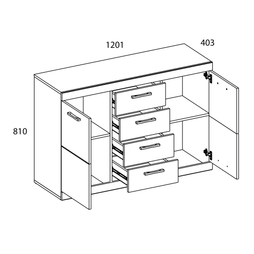 Тумба 2D4S, OSKAR , цвет дуб Санремо