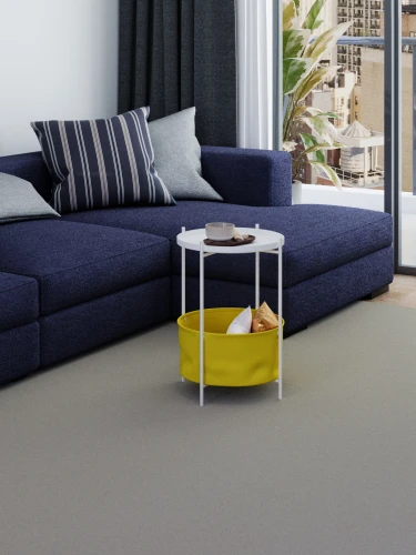 Стол журнальный Элдей рогожка желтый/белый