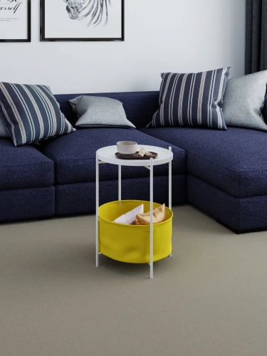 Стол журнальный Элдей рогожка желтый/белый