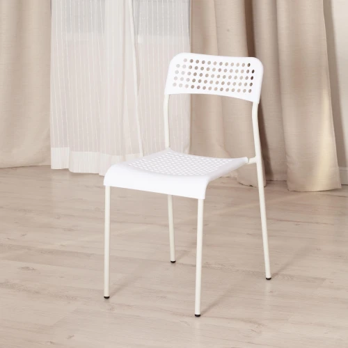 Стул ADDE (mod. C-049) металл/пластик, 39 х 49 х 78 см, White(белый) разборный (Комплект из 8 шт.)