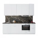 Модульная кухня Мемфис 2400 Белый Софт МДФ прямая Модульная кухня Мемфис 2400 Белый Софт МДФ прямая