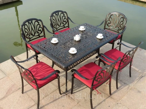 Обеденная группа из литого алюминия Rimini 6