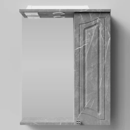 Зеркало Адам 55, Мрамор Серый софт тач ПВХ 4044-1, правая