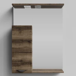 Зеркало Марко 60, ручки Черные, Дуб крымский коричневый ПВХ 131005-9005, левый