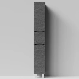 Пенал Адель 30 (1 ящик, 2 двери) напольный, Серый камень ПВХ 57806, левый, бельевая корзина