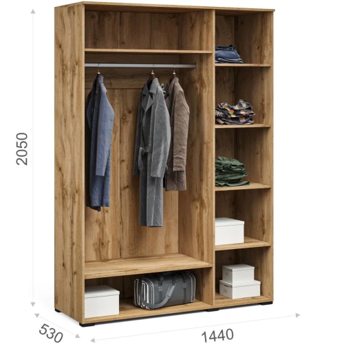 Шкаф «Лацио Сканди» 3д, Вотан/Сканди графит