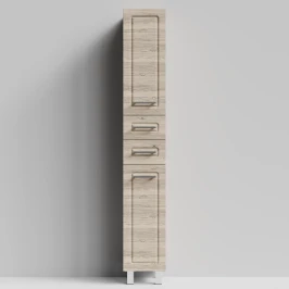 Пенал Арабеска 30 напольный, Дубослив ореховый светлый ПВХ 3445, правый, бельевая корзина