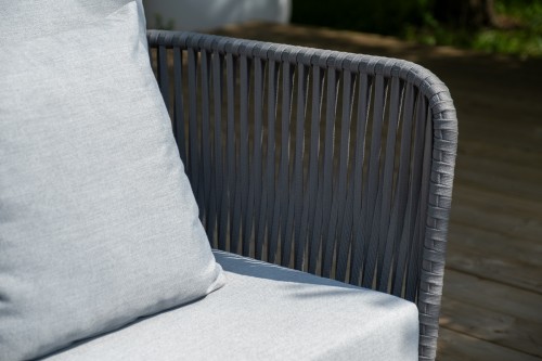 "Багамы" лаунж-зона 5-местная плетеная из роупа (веревки), каркас алюминиевый темно-серый, роуп серый