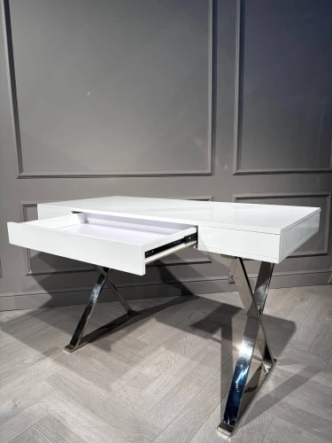 Стол-консоль Рокки MJ-001, 120х55х76 см, белый/хром