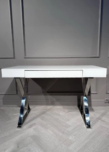 Стол-консоль Рокки MJ-001, 120х55х76 см, белый/хром