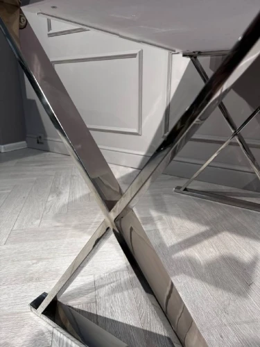 Стол-консоль Рокки MJ-001, 120х55х76 см, белый/хром